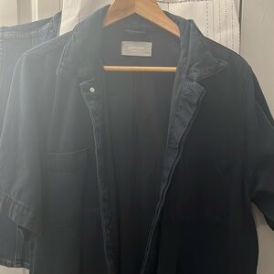 Everlane The Supersoft Jean Coverall Jumpsuit in Ink Wash 16 NWT